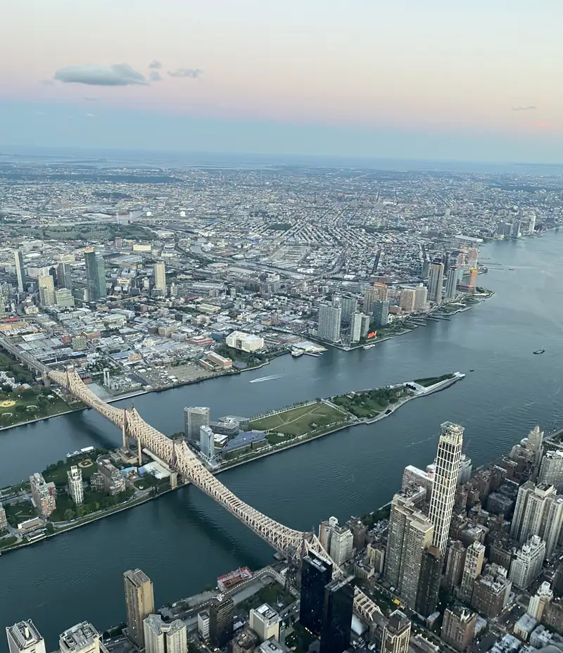 Manhattan's East Side and the East River from above